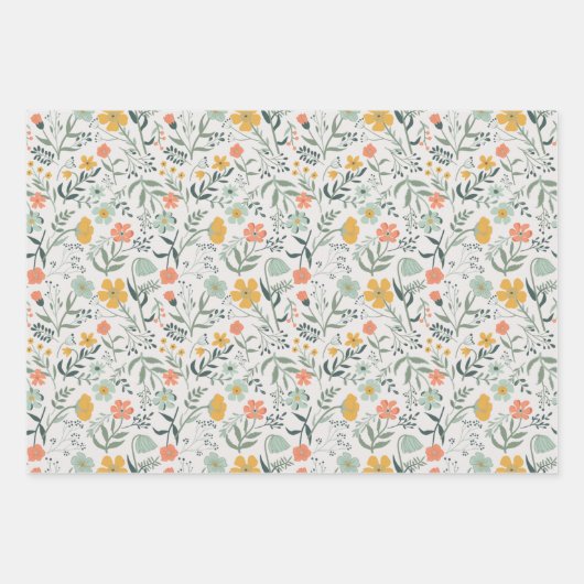 Mooie Botanische Bloemen Decoupage Gift Inpakpapier Vel (Voorkant 3)