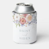 Mooie Botanische Bloemen Waterverf Bruiloft Blikjeskoeler (Blikje Achterkant)