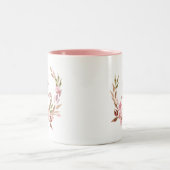 Mooie Botanische | Bloemenkrans Goedemorgen Tweekleurige Koffiemok (Center)