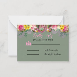 Mooie botanische bloementuin salie antwoord Kaart Notitiekaartje