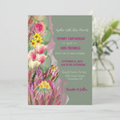 Mooie botanische bloementuin salie bruiloft kaart (Staand voorkant)