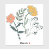 Mooie botanische bloemmotief sticker (Vel)