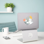 Mooie botanische bloemmotief sticker (Laptop op bureau)