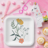 Mooie botanische bloempatroon papieren bordje (Feest)