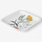 Mooie botanische bloempatroon papieren bordje (Gebogen)