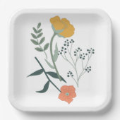 Mooie botanische bloempatroon papieren bordje (Voorkant)