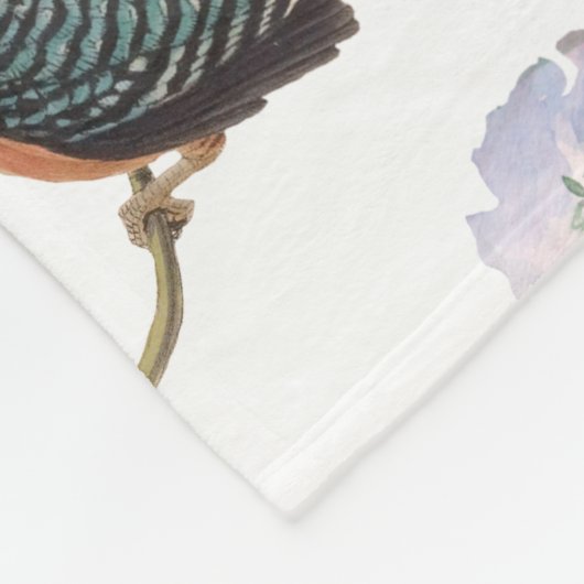 Mooie botanische l Waterverf Vogels en bloemen Fleece Deken (Hoek)