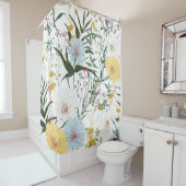 Mooie botanische l Wit Douchegordijn (In situ)