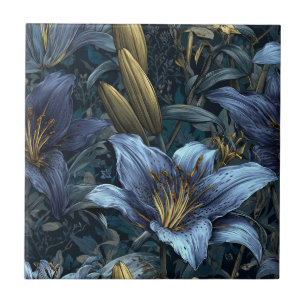 Mooie botanische lelies tegels voor betegelde oppe tegeltje