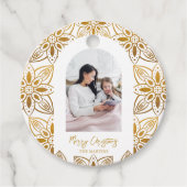 Mooie Botanische Lijsten Arch-kerstfoto Bedankjes Labels (Voorkant)