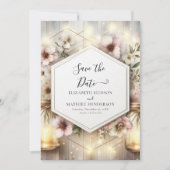 Mooie Botanische Mason Jar bruiloft Save The Date (Voorkant)