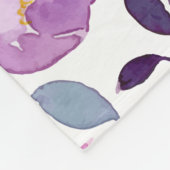 Mooie botanische Paars en wit Fleece Deken (Hoek)