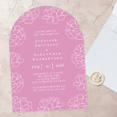 Mooie botanische Paarse huwelijksuitnodiging Kaart