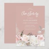 Mooie Botanische Roos doop doopsel Kaart (Voorkant / Achterkant)