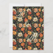 Mooie botanische roos Herfst trouwuitnodiging  Kaart (Achterkant)