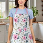 Mooie botanische roze en groene bloemen schort<br><div class="desc">Mooie botanische roze en groene Schort</div>