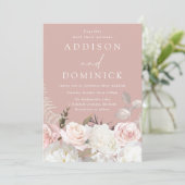 Mooie Botanische Rozen Alle seizoenen Bruiloft Kaart (Staand voorkant)