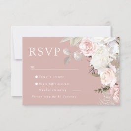 Mooie Botanische Rozen Alle seizoenen Bruiloft RSVP Kaartje