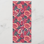 Mooie Botanische Rozen Bruiloft Menu (Achterkant)