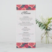 Mooie Botanische Rozen Bruiloft Menu (Staand voorkant)