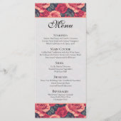 Mooie Botanische Rozen Bruiloft Menu (Voorkant)