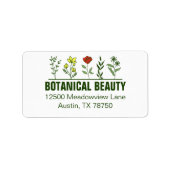 Mooie Botanische Spa Bloemige Retouradres Etiket (Voorkant)