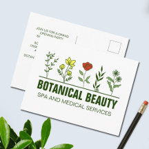 Mooie botanische spa-salon groen bloemmotief