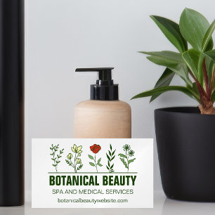 Mooie botanische spa salon groen bloemmotief magnetisch visitekaartje