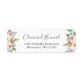 Mooie Botanische Waterverf Chic Floral Etiket (Voorkant)