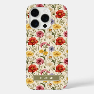 Mooie Botanische Waterverf Wilde Bloem Naam  iPhone 16 Pro Hoesje