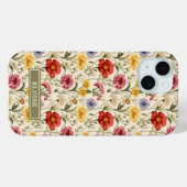 Mooie Botanische Waterverf Wilde Bloem Naam Case-Mate iPhone Case (Achterkant (horizontaal))