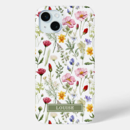 Mooie Botanische Wilde Bloemen Naam iPhone 15 Mini Hoesje