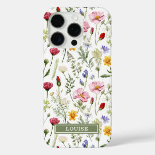 Mooie botanische wilde bloemen naam  iPhone 16 pro hoesje