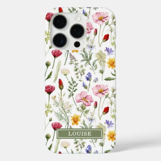 Mooie botanische wilde bloemen naam  Case-Mate iPhone case (Achterkant)