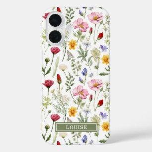 Mooie Botanische Wilde Bloemen Naam iPhone 16 Hoesje