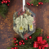 Mooie botanische witte orchideeën elegante bloemen glas ornament