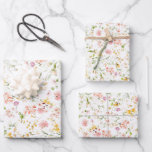 Mooie botanische zomer wilde bloemen eenvoudig sch inpakpapier vel<br><div class="desc">Zomer wilde bloemen inpakpapier vellen</div>