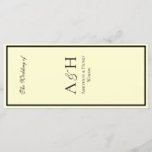 Mooie Boter Gele Trouwreceptie Diner Menu (Achterkant)