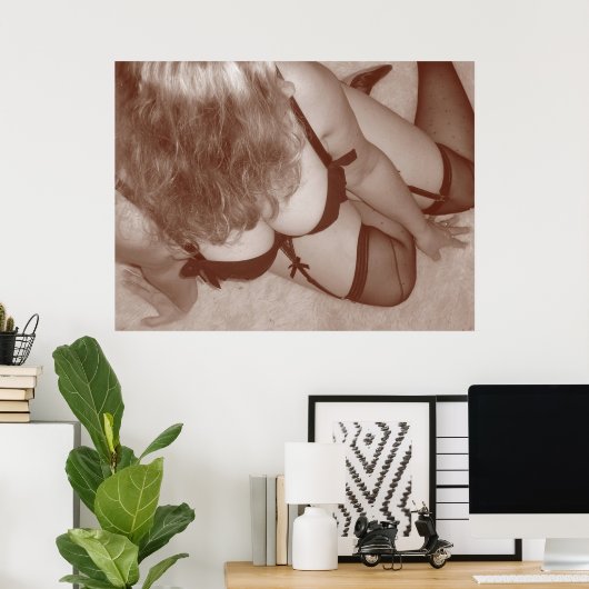 Mooie Boudoir Woman in lingerie Poster (Thuiskantoor)