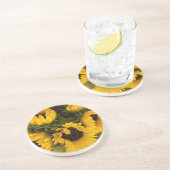 Mooie Bouquet van gouden zonnebloemen rondreis Zandsteen Onderzetter (Zijkant)