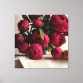 Mooie Bouquet van Red Peonies Floral Digital Canvas Afdruk (Voorkant)