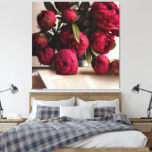 Mooie Bouquet van Red Peonies Floral Digital Canvas Afdruk (Insitu (Slaapkamer))