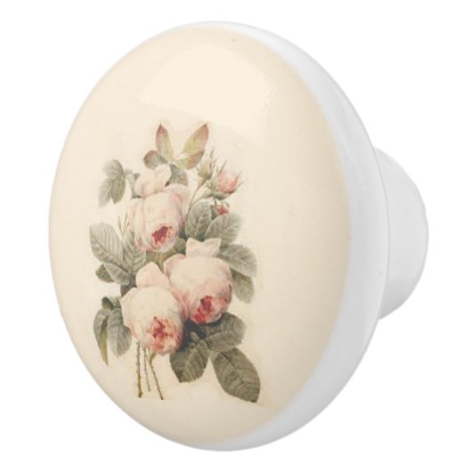 Mooie Bouquet van Roos Redouté Keramische Knop (Rechts)