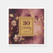 Mooie Bourgogne Blush Gold 30e verjaardag servette Servet (Voorkant)