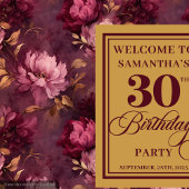 Mooie Bourgogne Blush Gold Boho 30e verjaardag Wandkleed