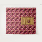 Mooie Bourgogne Blush Gold Boho 30e verjaardag Wandkleed (Voorkant (horizontaal))