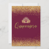 Mooie Bourgogne en Gold Quinceañera Kaart (Achterkant)