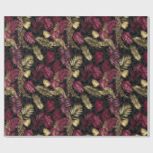 Mooie Bourgogne en Gold Safari Cadeaupapier (Vlak)