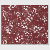 Mooie Bourgogne met gouden sneeuwvlokken Cadeaupapier (Vlak)