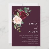 Mooie Bourgogne Rode Wijn Trouwfeest Kaart (Voorkant)